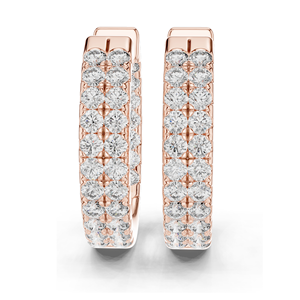 Pendientes de Aro con Diamantes de Laboratorio de 0.72 CT, Claridad VVS-VS, Color EF, Oro de 18KT, 14KT, 10KT y Plata 925, Oro Rosa, Amarillo, Blanco - Product Image 3