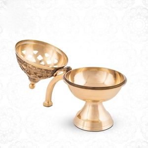 Polished Brass Fragrance Oil <b>Diffuser</b> Incense Resin Burner with Adjustable Bowl Cup for <b>Room</b> Charcoal Burning - Product Image 2