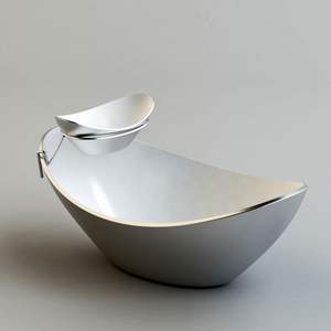 Table Top Serveware Bol Rond En Bois Autocollant Naturel et Émail Bol De Service Fruits Artisanat Soupe Et Bol À Mélanger - Product Image 5