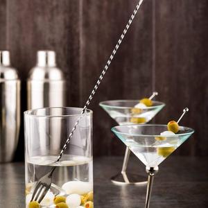 Cuillère à barre fourchette haute vente, agitateur de barre Extra Long 28 cm, cuillère à cocktail cuillère à mélanger outil de barre à cocktail en acier inoxydable - Product Image 1