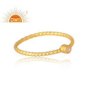 Stylish Design Sterling <b>Silver</b> 18K Gold Plated Natural Ethiopian <b>Opal</b> Gemstone <b>Ring</b> for Women Custom Design Jewelry Manufacturer - Product Image 4