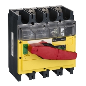Sezionatore Semplice Schneider Electric Compact INV630 con Interruzione Visibile 630 A, Maniglia Rotante Rossa, Giallo - Product Image 1