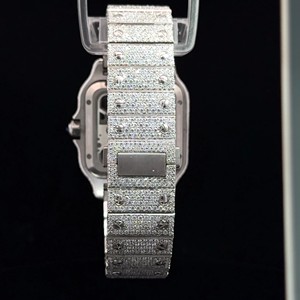 Reloj de Lujo con Esqueleto de Diamantes para Hombre, Esfera Cuadrada Completamente Adornada, Reloj de Pulsera Automático - Product Image 3