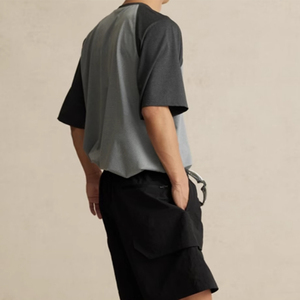 Camisetas informales para hombre, manga corta de peso pesado de alta calidad, cuello 0, material de bambú suave transpirable, colores sólidos 3D 2025 - Product Image 3