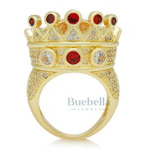 Anillo de Plata de Ley 925 con Baño de Oro Blanco de 14k y Moissanita VVS, Estilo Hip Hop Cubano, Gran Venta - Product Image 1