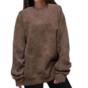 Sweat-shirt oversize à épaules tombantes pour femme, vente en gros OEM, vêtements décontractés, séchage rapide, respirant, personnalisable - Product Image 2