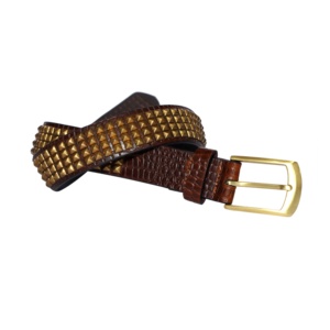 Premium Quality Leather Belt With Square Pin Buckle New Trendy Goth Handmade Studded <b>Rivet</b> Unisex Jeans Belt - Product Image 2