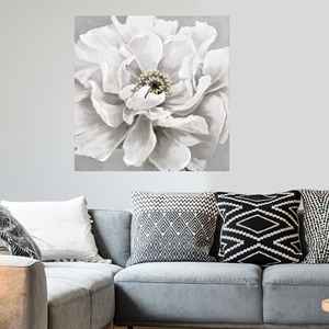 ภาพพิมพ์บนผ้าใบลายพฤกษศาสตร์อันงดงาม - ภาพศิลปะดอกไม้สีขาวขนาดใหญ่ ห่อหุ้มอย่างดี - Product Image 1