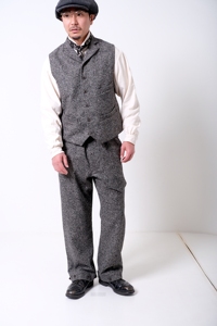 Vestido de lana para hombre, doble chapado, ajustado, elástico, hasta el tobillo, cintura media, estilo japonés, pantalón - Product Image 6