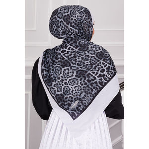 Pañuelo Ligero de Algodón Voile para Mujeres Musulmanas, Transpirable, con Estampado de Leopardo, Estilo Cuadrado, Impresión Digital, Material de Rayón - Product Image 4