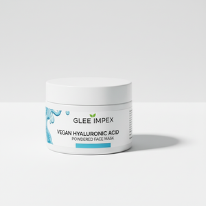 Masque facial en poudre à l'acide hyaluronique végétalien Glee Impex, format voyage, éclaircissant, blanchissant, contrôle du sébum, convient à tous les types de peau, parfum léger d'eau. - Product Image 2