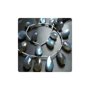 拉长石珠蓝色火高品质100% 天然宝石供应商印度宝石珠供应商