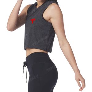 Ropa de gimnasio activa Top corto de algodón personalizado Mujeres Entrenamiento Yoga Chaleco Camisetas sin mangas al por mayor - Product Image 2