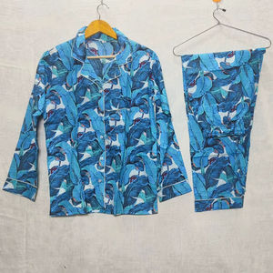 Camisón de algodón con estampado Floral de lujo para mujer, pijama de manga larga, ropa de descanso de lujo suave, conjuntos de pijama de talla grande, informal, transpirable - Product Image 1