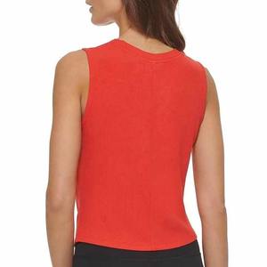 Débardeur de gymnastique respirant pour femmes populaire décontracté conception de culture Logo personnalisé tissu tricoté plumes décoratives pour l'entraînement de la mode - Product Image 2