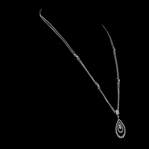 Collier pendentif gouttelette chaîne en or 14K 18K diamant de laboratoire rond cadeau bijoux pour femmes - Product Image 1