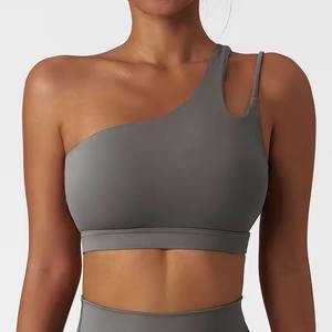 Soutien-gorge de sport à une épaule pour femmes, personnalisé en gros, à maintien élevé, respirant, pour la course à pied, le fitness et le yoga, entraînement - Product Image 5