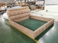 China Factory Hotel Home Muebles de cama doble de madera de diseño elegante personalizado de alta calidad