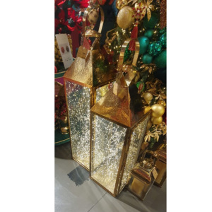 2025 Large Gold Metal <b>Lanterns</b> for Home, Garden and Parties 48'' <b>Tall</b> Hammered Top Decorative Candle Holders for Christmas Decor - Product Image 4