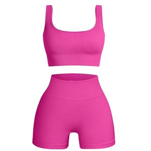 ชุดออกกำลังกายผู้หญิงคุณภาพสูงลดราคา 2 ชิ้น กางเกงขาสั้น สกรีนโลโก้ได้ ไซส์ใหญ่ สายรูด ระบายอากาศ ลายเรียบ - Product Image 6