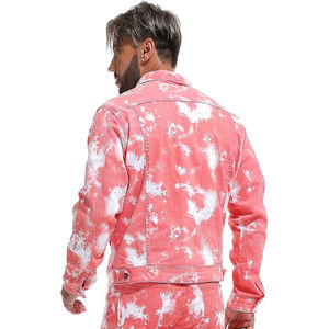 Veste en jean Tai Dai pour hommes de qualité supérieure à manches longues en coton fait en détresse Style côtelé quatre poches veste en jean décontractée pour hommes - Product Image 4