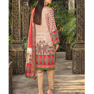 Traje de Mujer Transpirable de Algodón/Poliéster, Traje de Tela de 3 Piezas con Shalwar Kameez y Dupatta Cosidos - Product Image 2