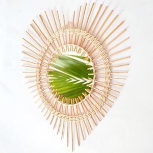 กระจกหวายรูปหัวใจ,กระจกงานฝีมือแบบหวายสำหรับตกแต่งบ้าน - Product Image 1