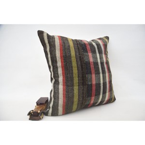 หมอนลายสก็อตหลากสี24x24นิ้วผ้าขนสัตว์สไตล์วินเทจเทคนิคการถักลายสก็อต - Product Image 2