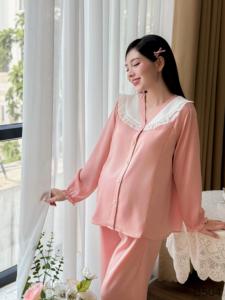 Conjunto de maternidad de seda perlada minimalista, ropa transpirable suave y cómoda con cremallera B763 para bebé - Product Image 6