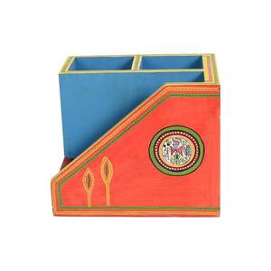 Portacucharas de Madera Compacto con Diseño Impreso para Espacios Pequeños de Cocina, Portacucharas de Madera con Diseño Tradicional Indio para Utensilios - Product Image 6