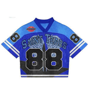 OEM Manufacture <b>mens</b> Soccer Jersey <b>Cropped</b> Mesh Boxy Football Jersey Sublimation Polyester Breathable American Football Jersey - Product Image 6
