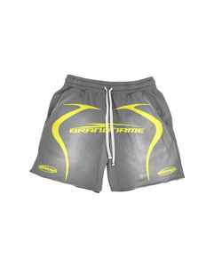 กางเกงขาสั้นผ้าฝ้าย100% สีทึบลายพระอาทิตย์ซีดจางสไตล์ลำลองสตรีทแวร์สกรีนลายโลโก้แบบวินเทจ - Product Image 5