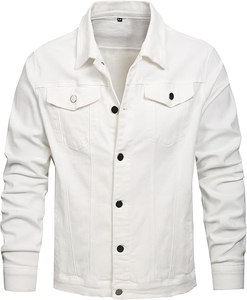 แจ็กเก็ตยีนส์ผ้าฝ้าย100% สำหรับผู้ชายแจ็กเก็ตยีนส์แบบบางสำหรับผู้ชายดีไซน์ใหม่2025ขายส่ง - Product Image 1