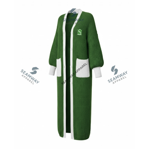 Suéter Largo de Punto de Alta Calidad Iota Phi Lambda, Cárdigan Largo Informal para Mujer, Suéter de Punto Abierto por Delante - Product Image 2