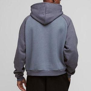 Wholesale 100% Cotton Men's Baggy Pullover Hoodie Heavyweight 350 GSM <b>Colour</b> Block Hooded Breathable & Oversized Hoodie for Men - Product Image 5