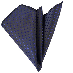 Pañuelo tejido Jacquard negro con lunares Azul Marino - Product Image 1