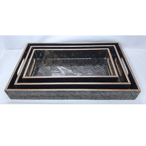 Plateau de service rectangulaire en bois de saule courbé, grande taille, avec poignées, pour hôtels et restaurants – Vente directe usine - Product Image 2