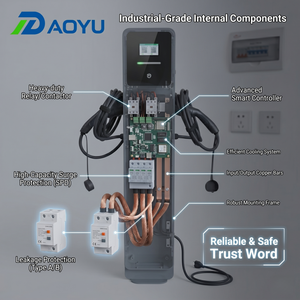 Borne de Recharge Double Moderne pour Véhicules Électriques 22kWx2 Type 2 Type 1 GBT OCPP 1.6J Station de Recharge Intelligente via APP pour Hôtels et Parcs de Stationnement de Complexes Hôteliers - Product Image 2