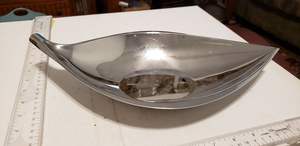 Tazón de Servir con Acabado Plateado en Forma de Hoja, Decoración de Mesa para Entretener Invitados, Centro de Mesa de Lujo de la India - Product Image 4