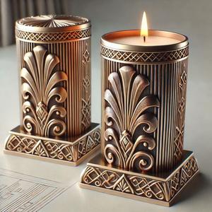 Support de bougie en métal pour la décoration de la maison, porte-bougie pour l'éclairage et la décoration, finition antique élégante, porte-bougie décoratif - Product Image 1