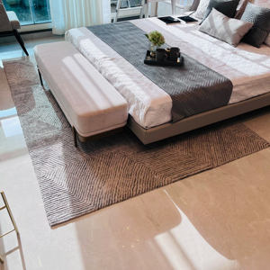 Grand tapis moderne en laine de Nouvelle-Zélande personnalisable, tufté à la main, motif gaufré, tapis de chambre soyeux pour la prière des adolescents ou le bureau - Product Image 1