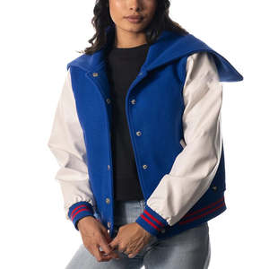 Chaqueta Universitaria de Lana Genuina para Mujer, Secado Rápido, Ecológica, Diseño Sólido para Otoño, Variedad de Estilos, Ajuste Cómodo, Larga Duración - Product Image 1