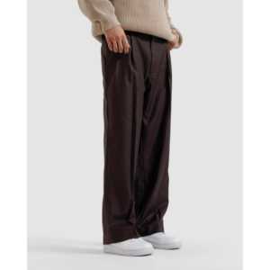 กางเกงพลีทเอวสูงทรงเข้ารูป ผ้าฝ้ายน้ำหนักเบา ตกแต่งสไตล์วินเทจ ซิป ขอบเอวยางยืด ไซส์ XL ตะเข็บเย็บสีเดียวกัน - Product Image 6