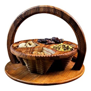 Custom Multi-Style Shaped Wooden Foldable Fruit <b>Vegetable</b> Basket Multi-functional Kitchen <b>Storage</b> Folding Bamboo Fruit Baskets - Product Image 1