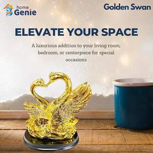 HOME GENIE Golden Swan Pareja Showpiece Símbolo hecho a mano de amor y unidad | Decoración elegante para el hogar y la Oficina - Product Image 5