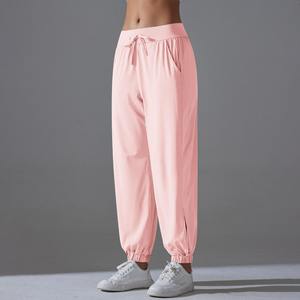 2025 femmes automne 100% coton survêtement pantalon élastique Anti-UV Protection solaire coupe régulière Yoga pantalon plat personnalisable pour adultes - Product Image 2