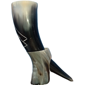 Support pour corne à boire viking de qualité supérieure, poli, écologique, style animal, couleur naturelle, sans danger pour les aliments, véritable corne de bœuf artisanale - Product Image 2