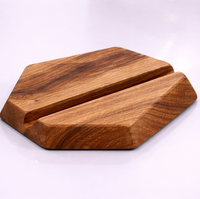 Support de carrelage en bois d'acacia de forme carrée, support d'affichage en bois massif naturel pour carreaux personnalisés, plaques photo, décoration de bureau et de table