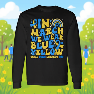 En mars, nous portons un t-shirt à manches longues bleu et jaune pour la Journée mondiale du syndrome de Down - Product Image 3