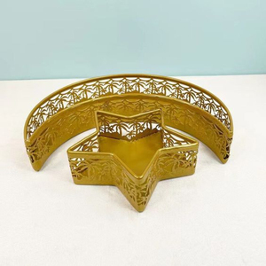 Plateau de rangement pour dessert et bonbons moderne Eid Mubarak Décoration de la maison Décor pour table basse Plateau de service avec poignée en fer - Product Image 4